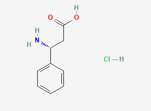 Two-dimensional chemical structure of (3R)-3-amino-3-phenylpropanoic acid hydrochloride