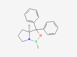 Two-dimensional chemical structure of (3aS)-1-methyl-3,3-diphenyl-hexahydropyrrolo(1,2-c)(1,3,2)oxazaborole