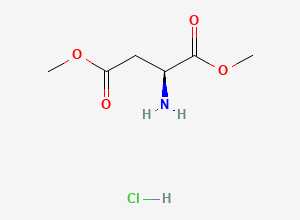Two-dimensional chemical structure of L-Aspartic acid, 1,4-dimethyl ester, hydrochloride (1:1)