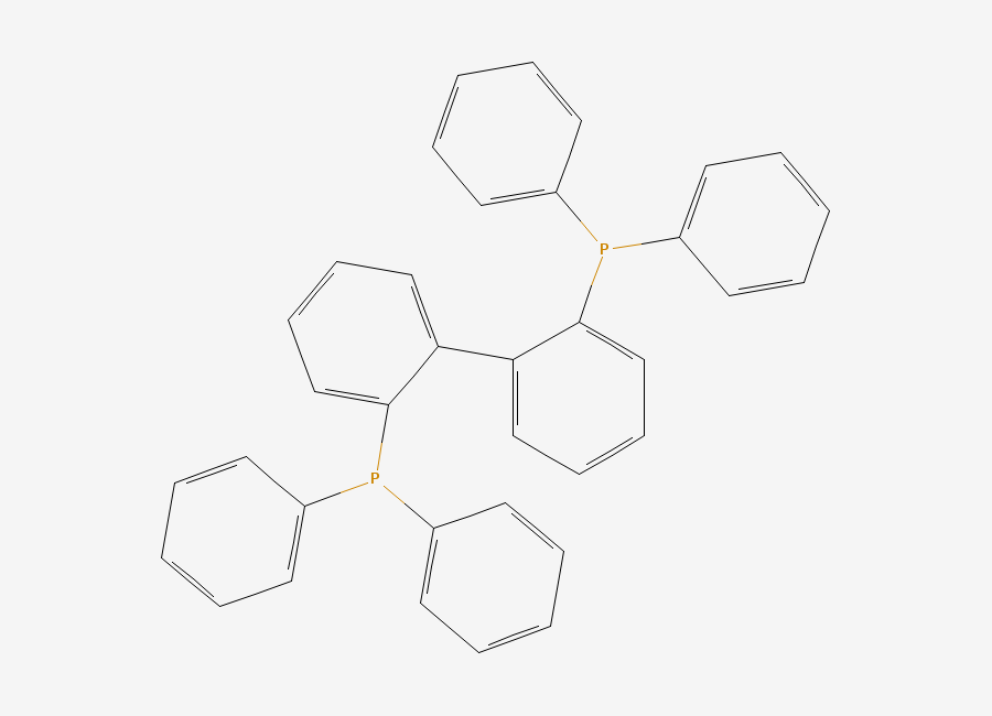Two-dimensional chemical structure of 2,2'-Bis(diphenylphosphino)-1,1'-biphenyl