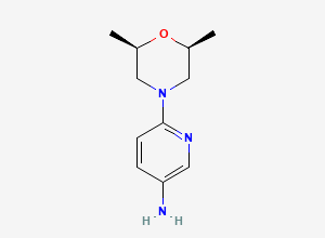 Two-dimensional chemical structure of rel-6-((2R,6S)-2,6-Dimethyl-4-morpholinyl)-3-pyridinamine