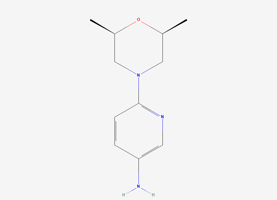 Two-dimensional chemical structure of rel-6-((2R,6S)-2,6-Dimethyl-4-morpholinyl)-3-pyridinamine