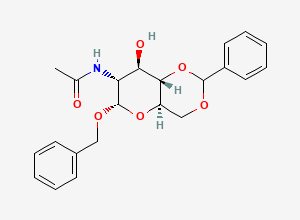 Two-dimensional chemical structure of N-((4aR,6S,7R,8R,8aS)-6-(Benzyloxy)-8-hydroxy-2-phenylhexahydropyrano[3,2-d][1,3]dioxin-7-yl)acetamide