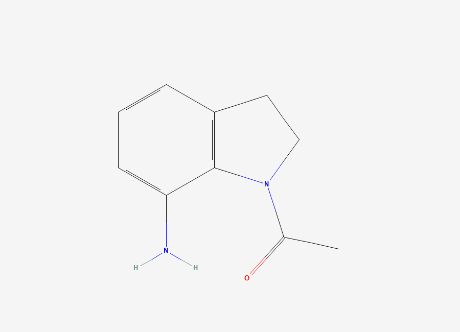 Two-dimensional chemical structure of 1-(7-amino-2,3-dihydro-1H-indol-1-yl)ethan-1-one