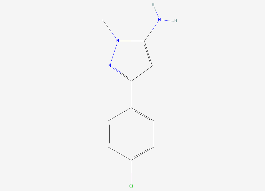 Two-dimensional chemical structure of 3-(4-Chlorophenyl)-1-Methyl-1H-Pyrazol-5-Amine