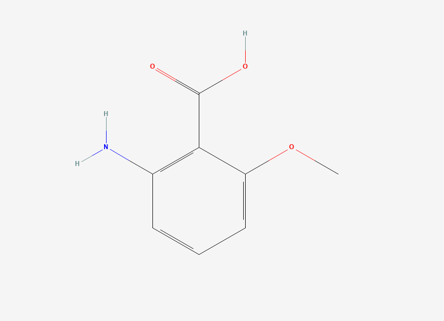 Two-dimensional chemical structure of 2-Amino-6-methoxybenzoic Acid