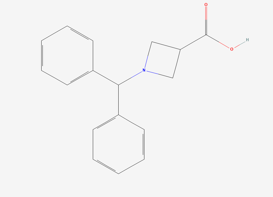 Two-dimensional chemical structure of 1-(Diphenylmethyl)azetidine-3-carboxylic acid