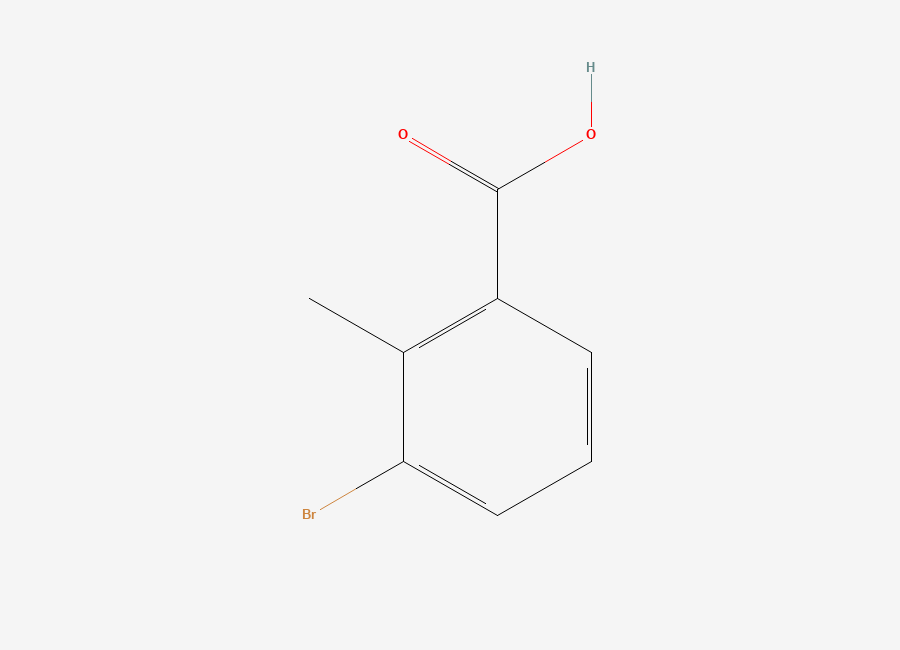 Two-dimensional chemical structure of 3-Bromo-2-methylbenzoic Acid