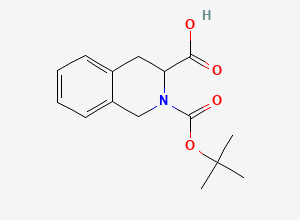 Two-dimensional chemical structure of 2-[(Tert-butoxy)carbonyl]-1,2,3,4-tetrahydroisoquinoline-3-carboxylic acid