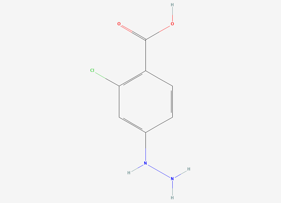 Two-dimensional chemical structure of 2-Chloro-4-hydrazinylbenzoic acid