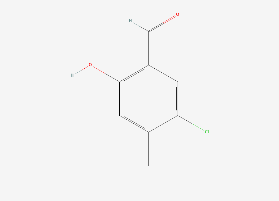 Two-dimensional chemical structure of 5-Chloro-2-hydroxy-4-methyl-benzaldehyde