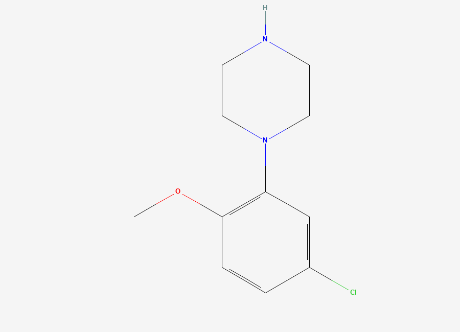 Two-dimensional chemical structure of 1-(5-Chloro-2-methoxyphenyl)piperazine