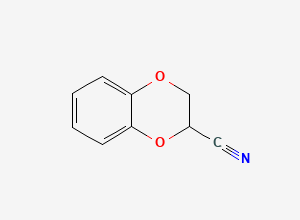 Two-dimensional chemical structure of 2,3-Dihydro-benzo(1,4)dioxine-2-carbonitrile