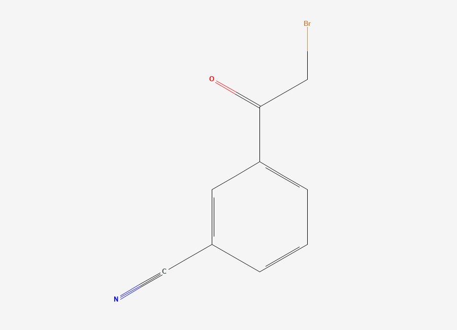 Two-dimensional chemical structure of 3-(2-Bromoacetyl)benzonitrile