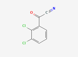 Two-dimensional chemical structure of 2,3-Dichlorobenzoyl Cyanide Lamotrigine, CAS 77668-42-9