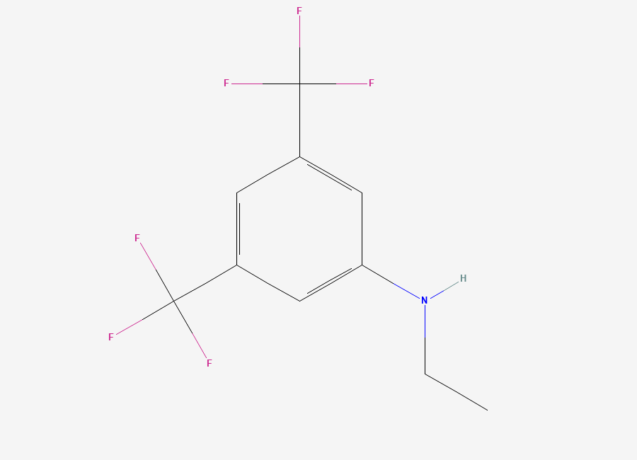 Two-dimensional chemical structure of 3,5-Bis(trifluoromethyl)-N-ethylaniline