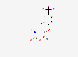 Two-dimensional chemical structure of N-[(1,1-Dimethylethoxy)carbonyl]-3-(trifluoromethyl)-D-phenylalanine