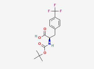Two-dimensional chemical structure of N-[(1,1-Dimethylethoxy)carbonyl]-4-(trifluoromethyl)-D-phenylalanine