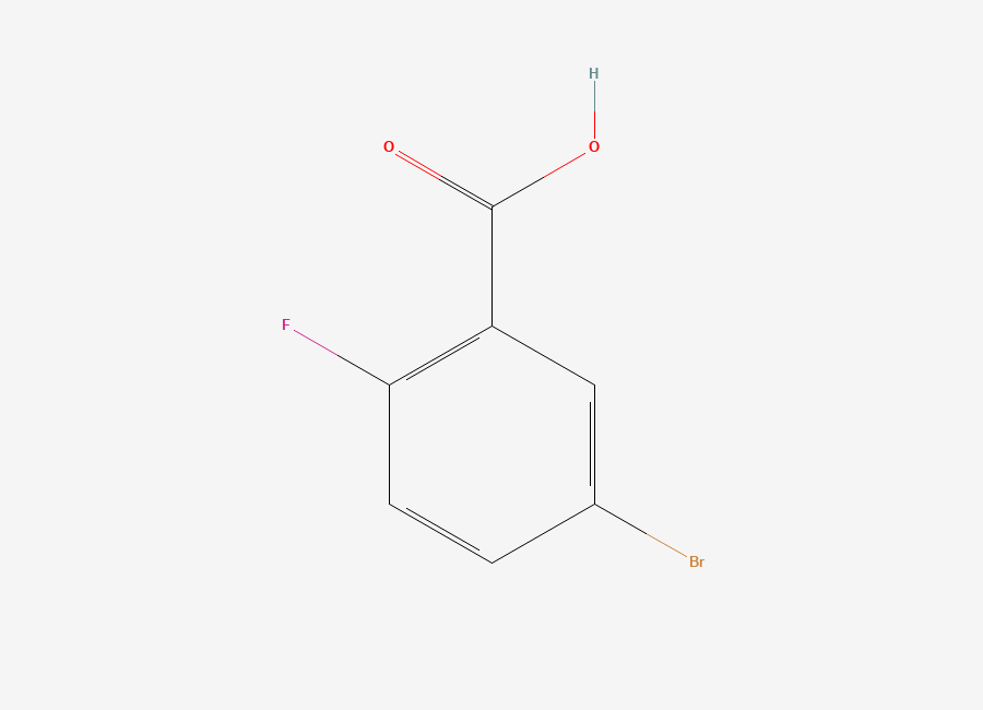Two-dimensional chemical structure of 5-Bromo-2-fluorobenzoic acid