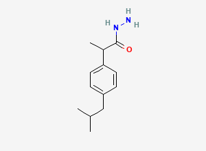 Two-dimensional chemical structure of 2-(4-Isobutylphenyl)propanohydrazide