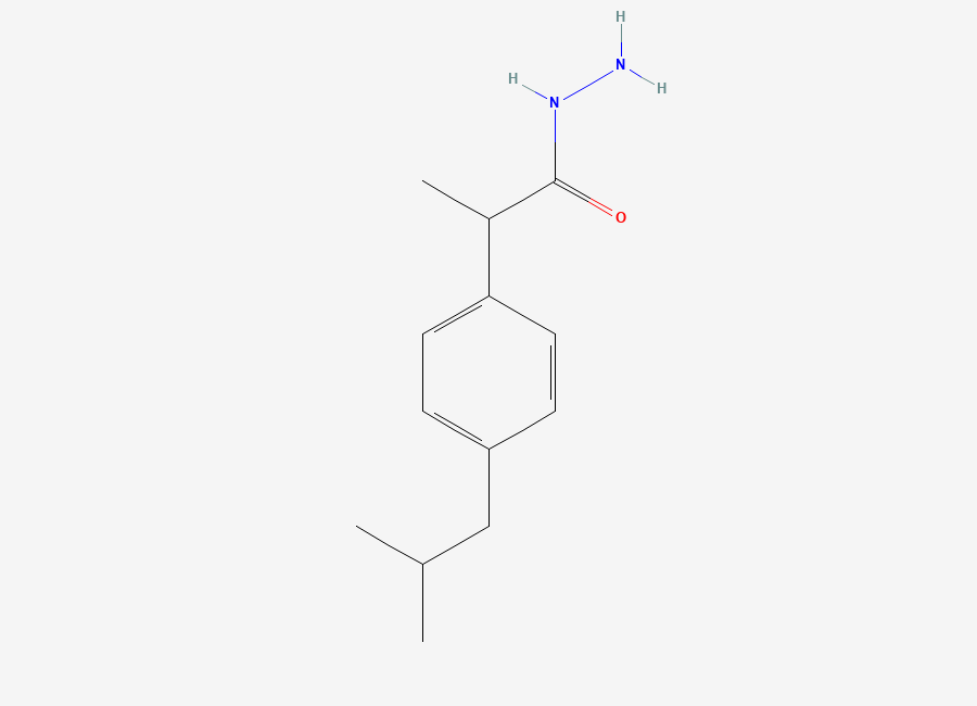 Two-dimensional chemical structure of 2-(4-Isobutylphenyl)propanohydrazide