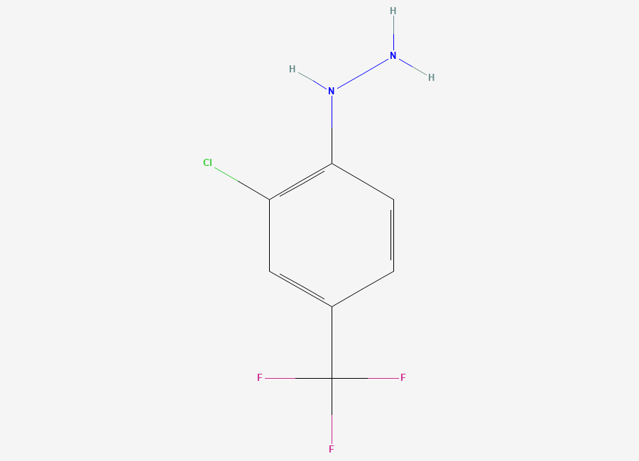 Two-dimensional chemical structure of (2-Chloro-4-(trifluoromethyl)phenyl)hydrazine