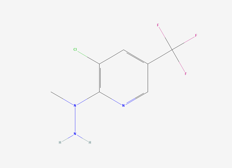 Two-dimensional chemical structure of 3-Chloro-2-(1-methylhydrazinyl)-5-(trifluoromethyl)pyridine