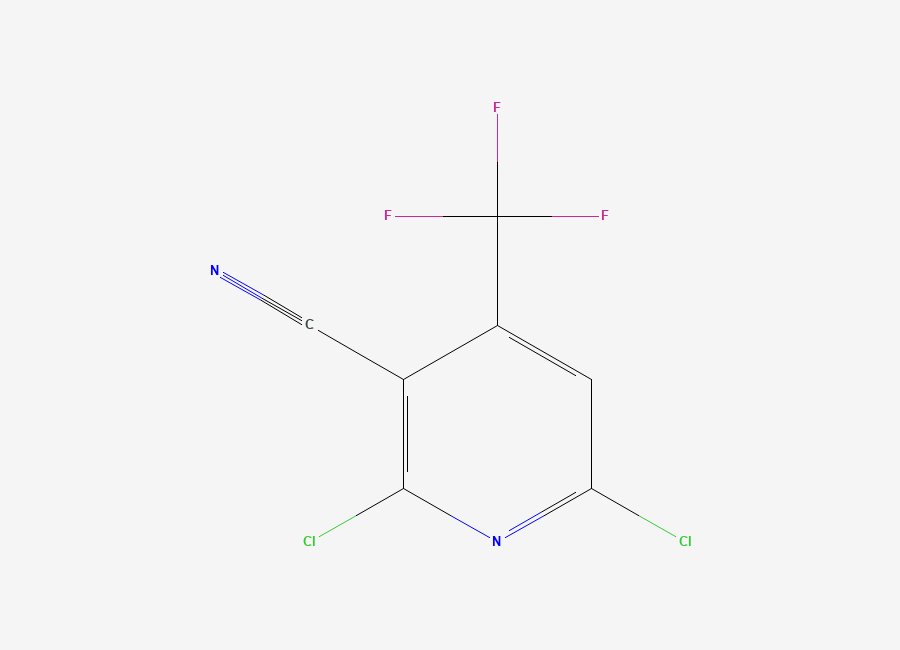 Two-dimensional chemical structure of 2,6-Dichloro-4-(trifluoromethyl)nicotinonitrile