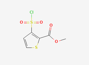 Two-dimensional chemical structure of 2-(Methoxycarbonyl)-3-Thiophenesulfonyl Chloride, CAS 59337-92-7
