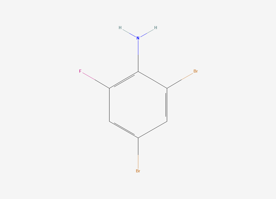 Two-dimensional chemical structure of 2,4-Dibromo-6-fluoroaniline
