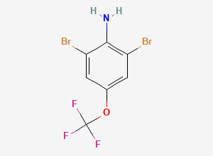 Two-dimensional chemical structure of 2,6-dibromo-4-(trifluoromethoxy)aniline, CAS 88149-49-9