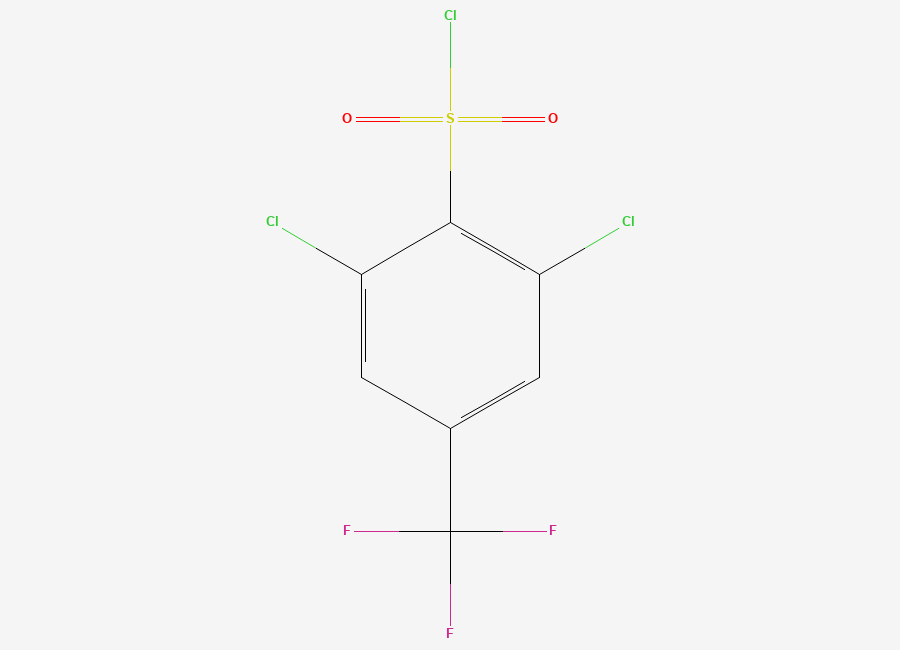 Two-dimensional chemical structure of 2,6-Dichloro-4-(trifluoromethyl)benzenesulfonyl chloride