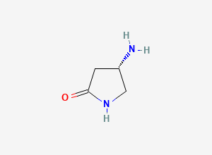 Two-dimensional chemical structure of (S)-4-aminopyrrolidin-2-one
