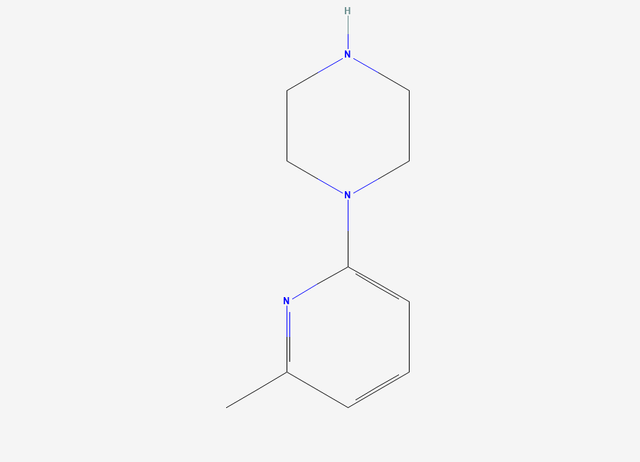Two-dimensional chemical structure of 1-(6-Methylpyridin-2-yl)piperazine