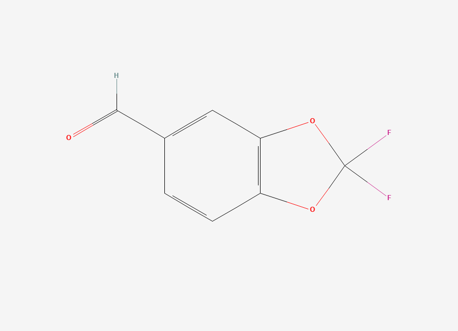 Two-dimensional chemical structure of 2,2-Difluoro-5-formylbenzodioxole