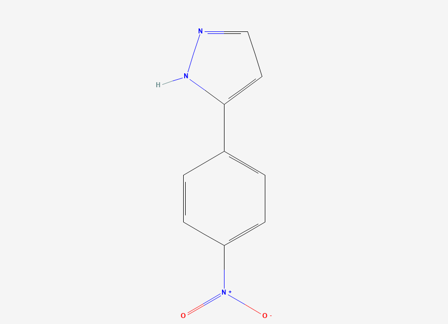 Two-dimensional chemical structure of 3-(4-Nitrophenyl)-1H-pyrazole
