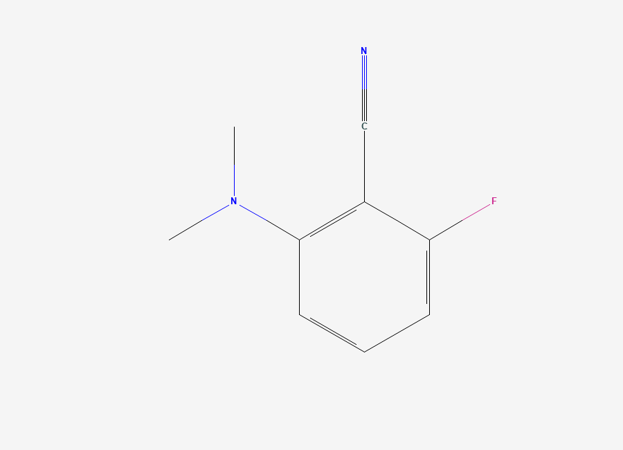 Two-dimensional chemical structure of 2-Dimethylamino-6-fluorobenzonitrile