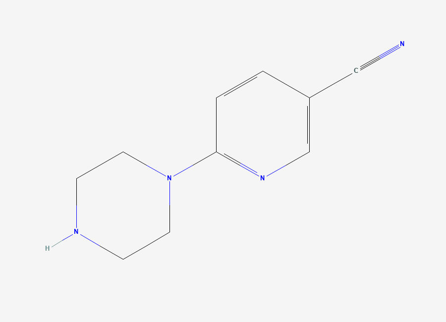 Two-dimensional chemical structure of 6-(Piperazin-1-yl)pyridine-3-carbonitrile
