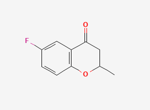 Two-dimensional chemical structure of 6-Fluoro-2-methyl-4-chromanone