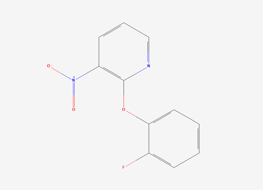 Two-dimensional chemical structure of 2-(2-Fluorophenoxy)-3-nitropyridine