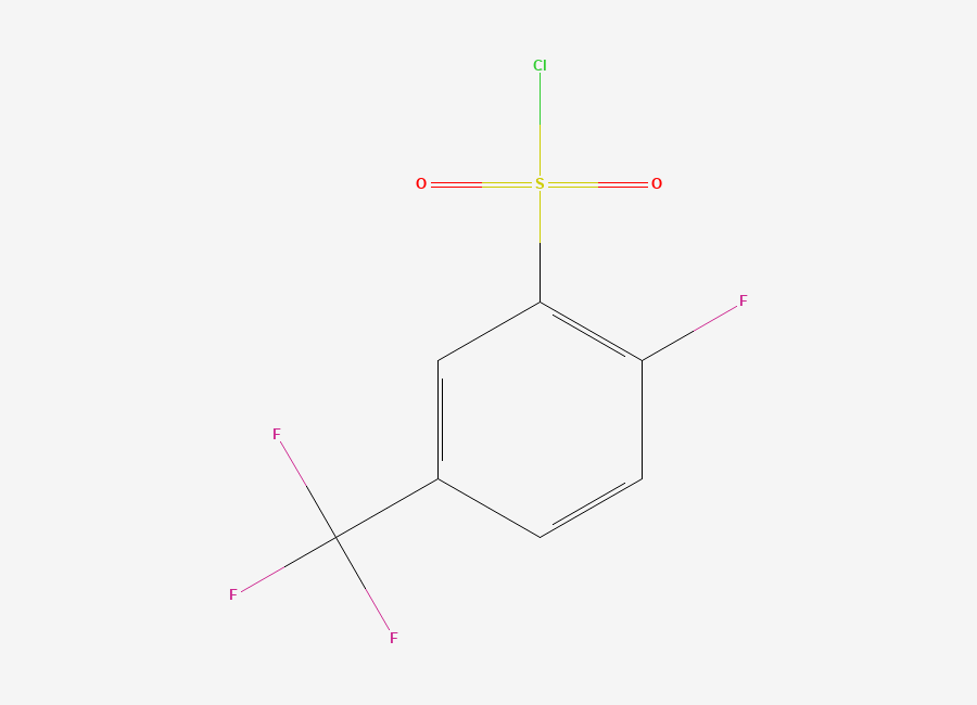 Two-dimensional chemical structure of 2-Fluoro-5-(trifluoromethyl)benzene-1-sulfonyl chloride