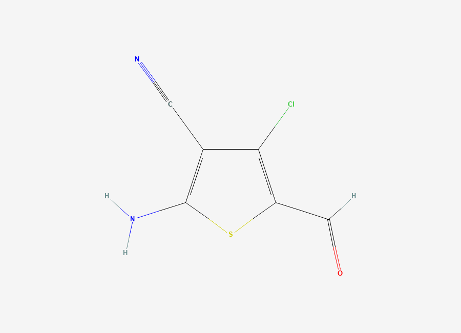 Two-dimensional chemical structure of 2-Amino-4-chloro-5-formyl-3-thiophenecarbonitrile