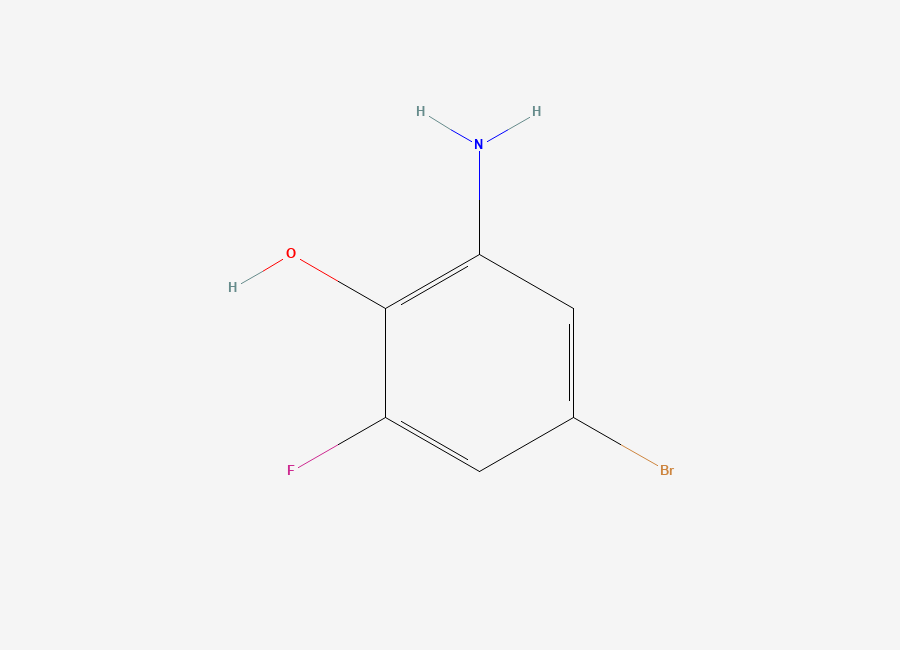 Two-dimensional chemical structure of 2-Amino-4-bromo-6-fluorophenol