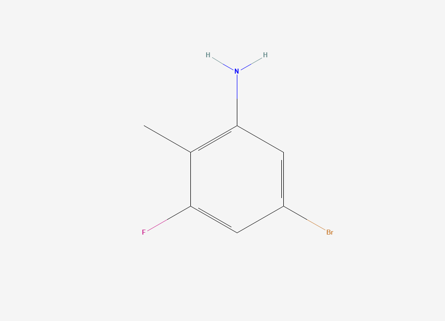 Two-dimensional chemical structure of 5-Bromo-3-fluoro-2-methylaniline