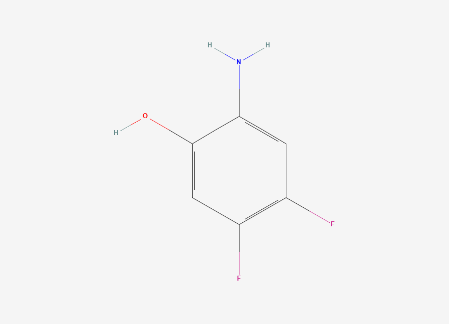 Two-dimensional chemical structure of 2-Amino-4,5-difluorophenol