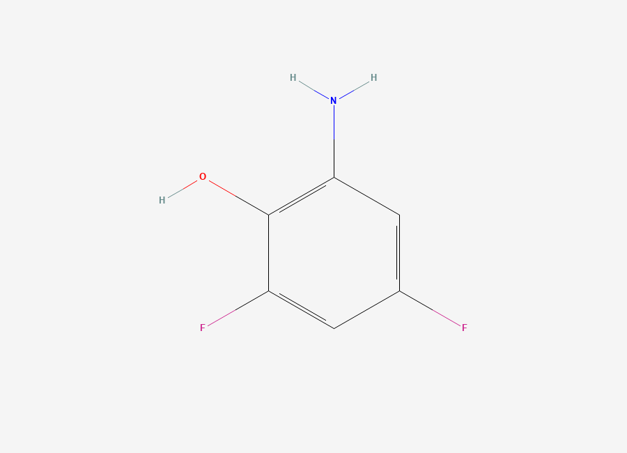 Two-dimensional chemical structure of 2-Amino-4,6-difluorophenol