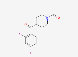 Two-dimensional chemical structure of Risperidone Difluoro Acetyl Impurity/ Paliperidone Acetyl Impurity, CAS 84162-82-3