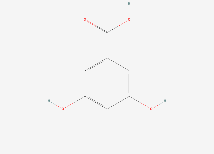 Two-dimensional chemical structure of 3,5-Dihydroxy-4-methylbenzoic Acid