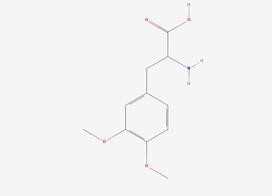 Two-dimensional chemical structure of 3,4-Dimethoxyphenylalanine, DL-