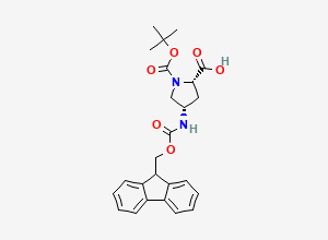 Two-dimensional chemical structure of (4S)-4-N-Fmoc-amino-1-Boc-L-proline